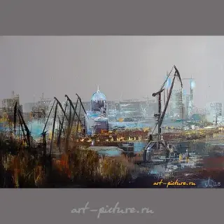 萨马拉。晚间 油画，画布