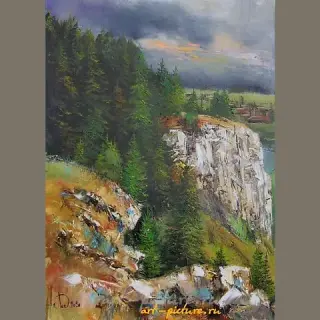 山景 油画 布面