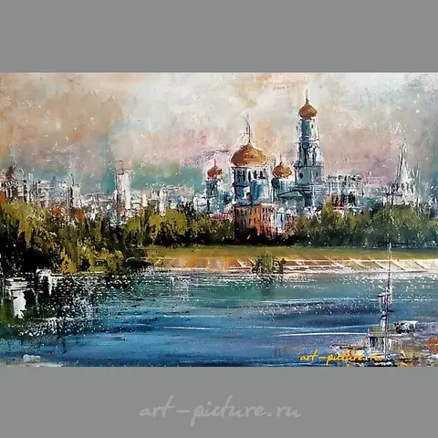 "View of Kazan Cathedral, oil on canvas."
