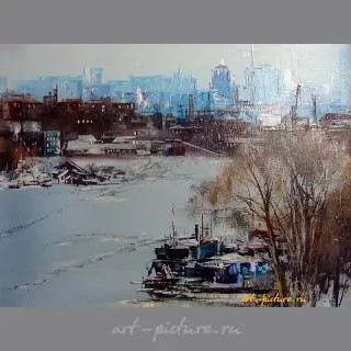 晚上的萨马拉 油画，画布