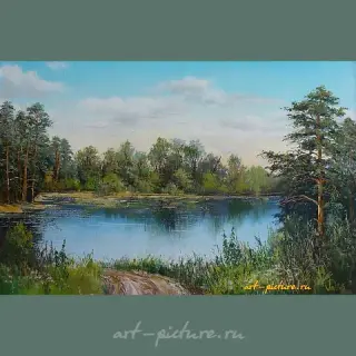 "Summer landscape oil on canvas"