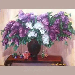 "Lilac oil on canvas"