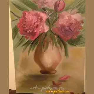 花束 油画 布面