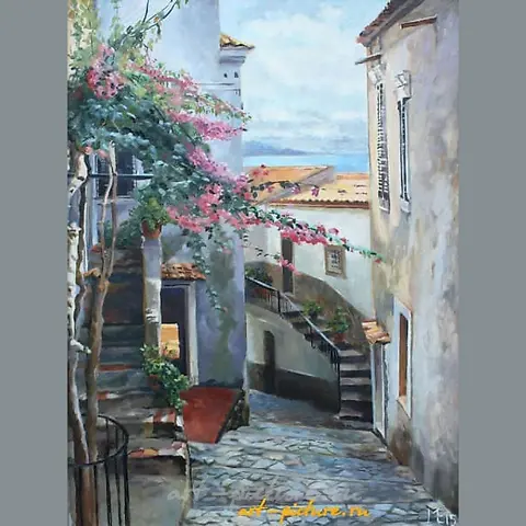 The translation of "Итальянский дворик" into English is "Italian courtyard."