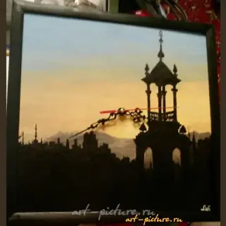The silhouettes of Barcelona in time acrylic, canvas
