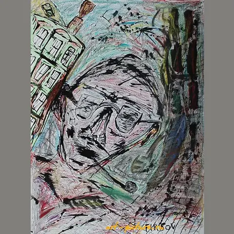 Portrait of a New Yorker | New Yorker  
Pencil, pastel and ink on paper | Pencil, pastel, ink, paper