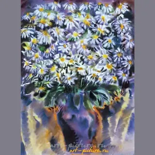 "Daisies Watercolor"