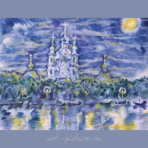 The translation of "Смольный Акварель" into English is "Smolny Watercolor."
