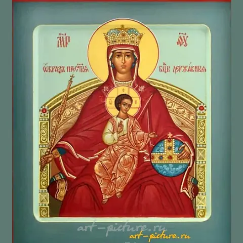 Handwritten icon of the Mother of God "The Sovereign" wood, tempera