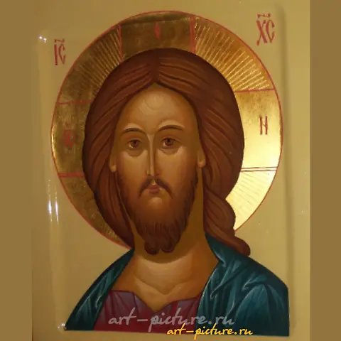The handwritten icon of Jesus Christ, the Savior. Wood, tempera, gold.