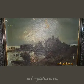 海边的小屋 油画
