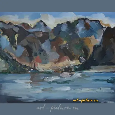 黑山。利普茨。油画。49 x 62 厘米