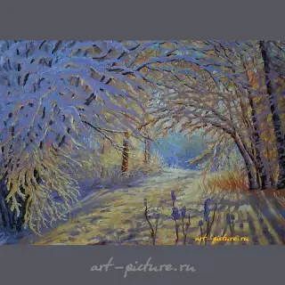"Winter morning, canvas, oil"