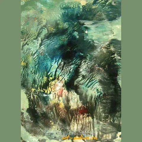 "Full moon. watercolor paper."