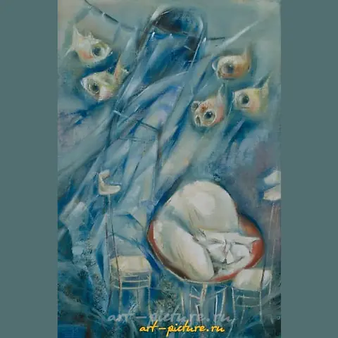 The translation of "Сон Остапа масло, холст" into English is "Dream of Ostap, oil on canvas."