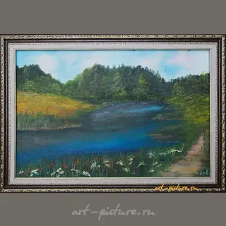 "Forest Lake oil, canvas, mixed media"