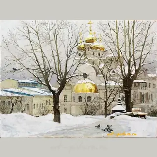 "Winter in Yekaterinburg. Canvas, oil."