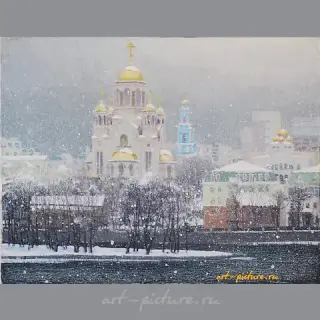 "Yekaterinburg. Snowfall. oil on canvas."