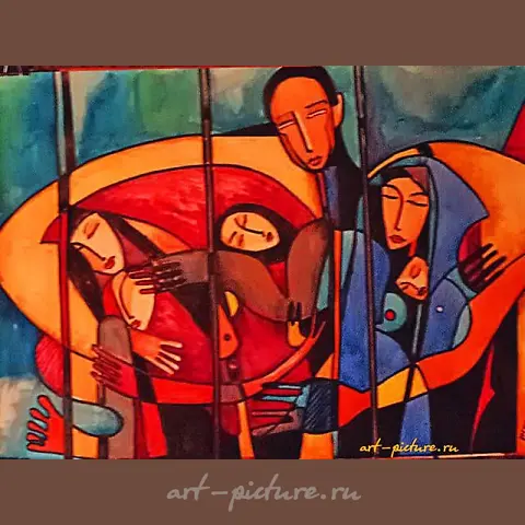 The translation of "Ожидание масло, холст" into English is "Expectation oil, canvas."