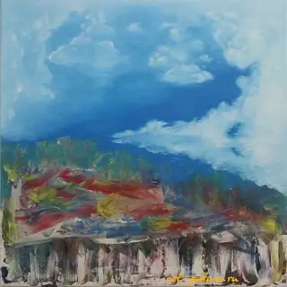 The translation of the text is: "Not in Paris Oil, canvas."