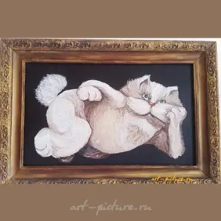 猫 油画 布艺