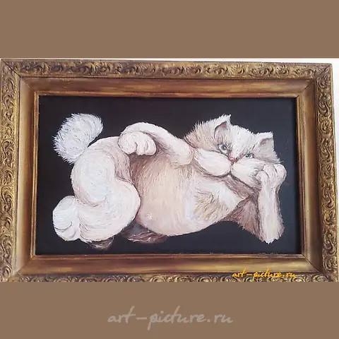 猫 油画 布艺
