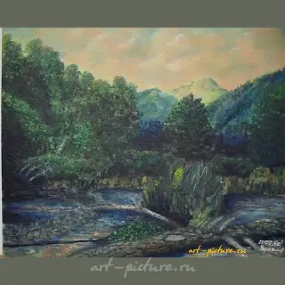 Архыз (Горный пейзаж) 油画，纸上画布