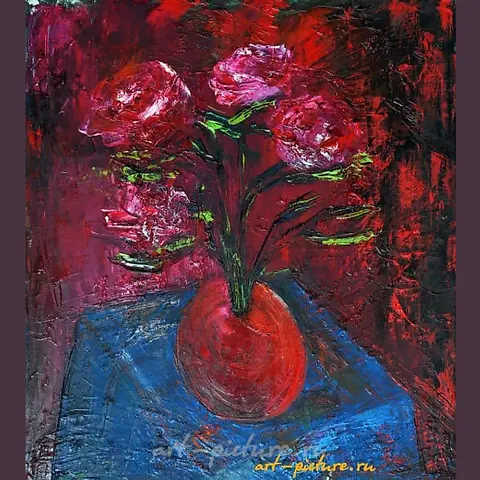 The text ".RED. xolst maslo" translates to ".RED. canvas oil" in English. "xolst" refers to "canvas" and "maslo" means "oil" in Russian. The ".RED." appears to be a label or brand.