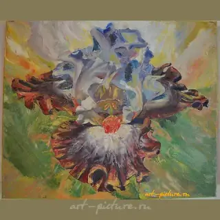 "Iris canvas, oil"