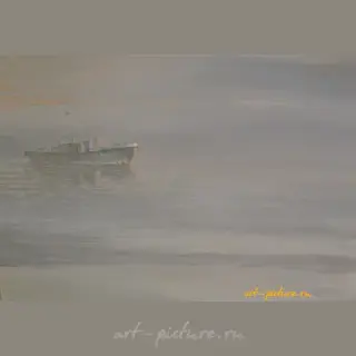 Туман на Байкале Холст на картоне, масло 