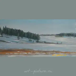 "Winter Canvas on cardboard, oil"