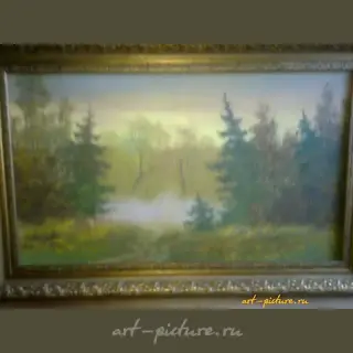 画作《秋天的黄昏》 油画，画布