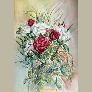 The gift of a man is paper, watercolor.