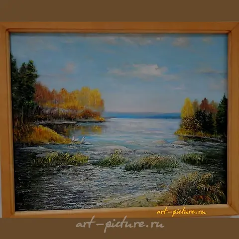 秋天的宁静 油画，纤维板