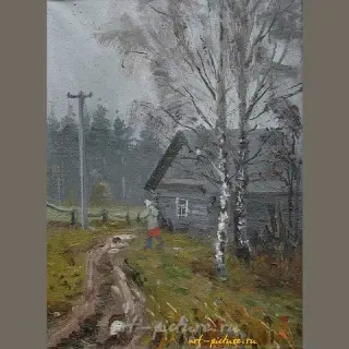Village. Canvas, oil. 40 x 30 cm