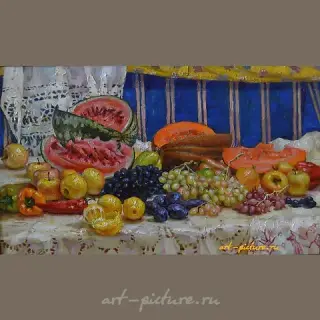 秋季静物画 布面油画