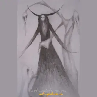 "Demons watercolor, pencil, watercolor paper."