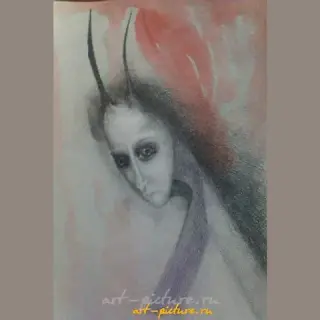 "Horned watercolor, pencil, watercolor paper"