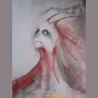 "From the abyss: watercolor, pencil, watercolor paper."