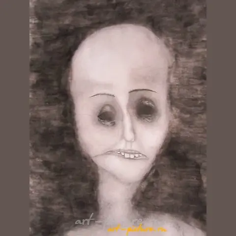 "Smile of Death watercolor, pencil, watercolor paper"