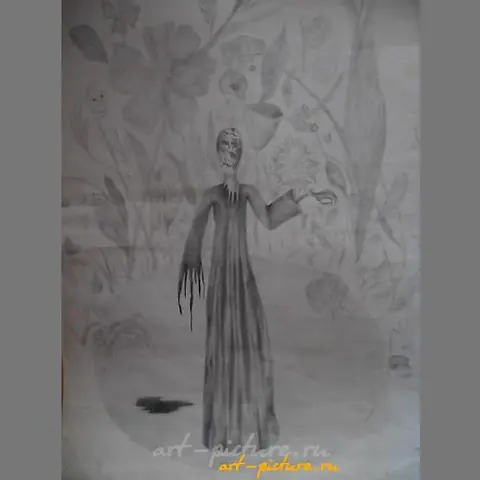 The translation of "Цветение бумага, карандаш" into English is "Blooming paper, pencil."