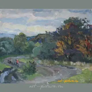 Краски осени. Картон, масло. 40 х 50 см