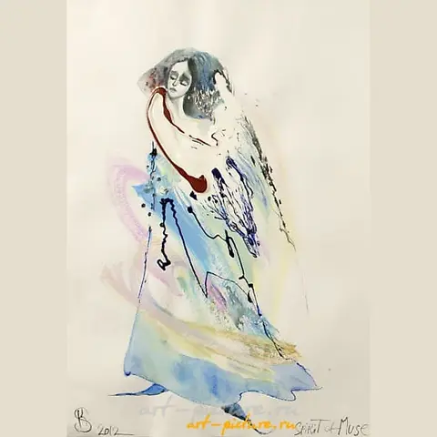 SPIRIT OF MUSE paper, ink, acrylic paints