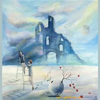 Письма с границы между светом и тенью  (At the border between light and shadow) холст, акрил.( canvas, acrylic paints.) 