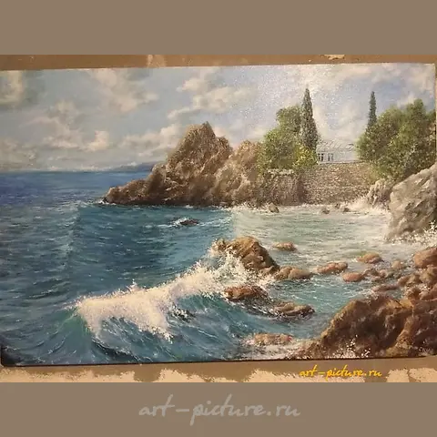 海边的小屋 油画 布面