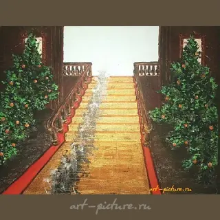 The translation of the text is: "Path of Consciousness, Canvas, Oil, Acrylic."