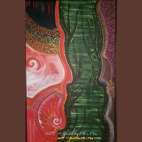The translation of the text is: "Stubbornness Oil, acrylic"