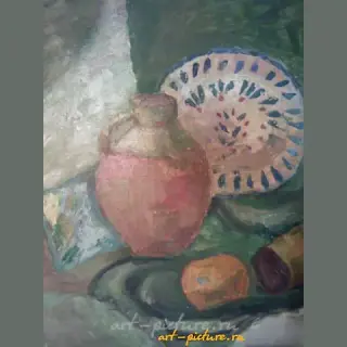 Still Life with a Jug  
Canvas, acrylic