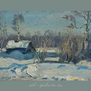 Мороз и Солнце. Картон, масло. 28 х 21 см.