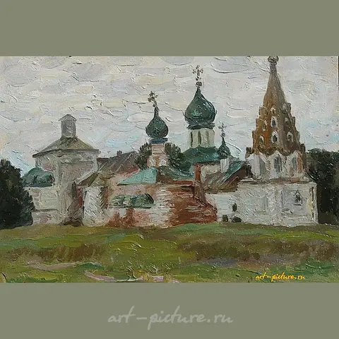 Temple. Cardboard, oil. 28 x 21 cm.